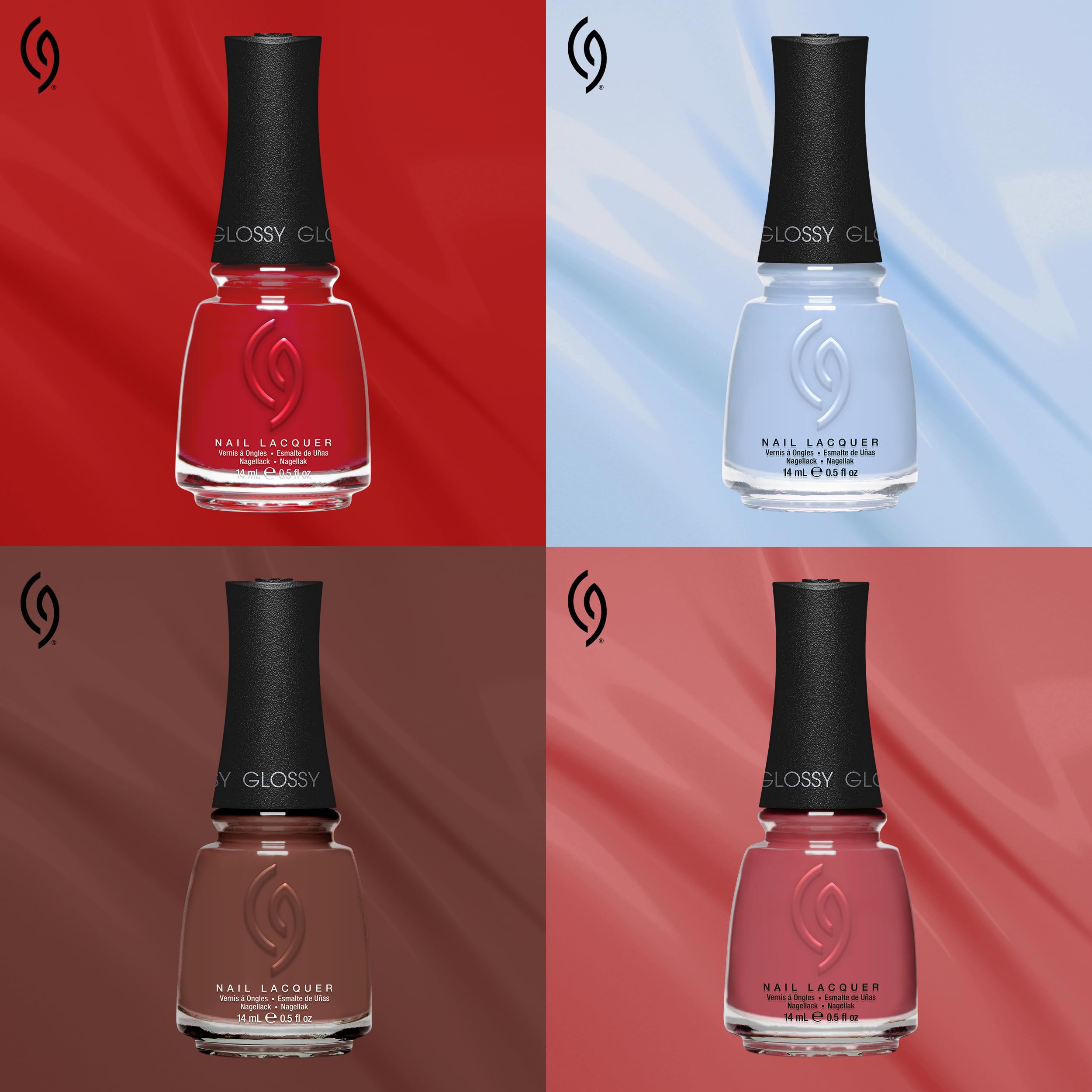 China Glaze glossy finish on nails showing high-shine, chip-resistant look