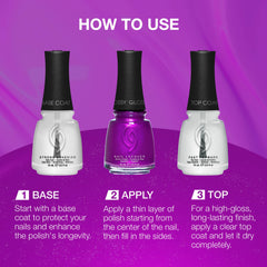 China Glaze bottle beside hand comparing size and travel-friendly convenience benefit