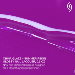 China Glaze swatch on nails illustrating bold shimmer and longwear benefit
