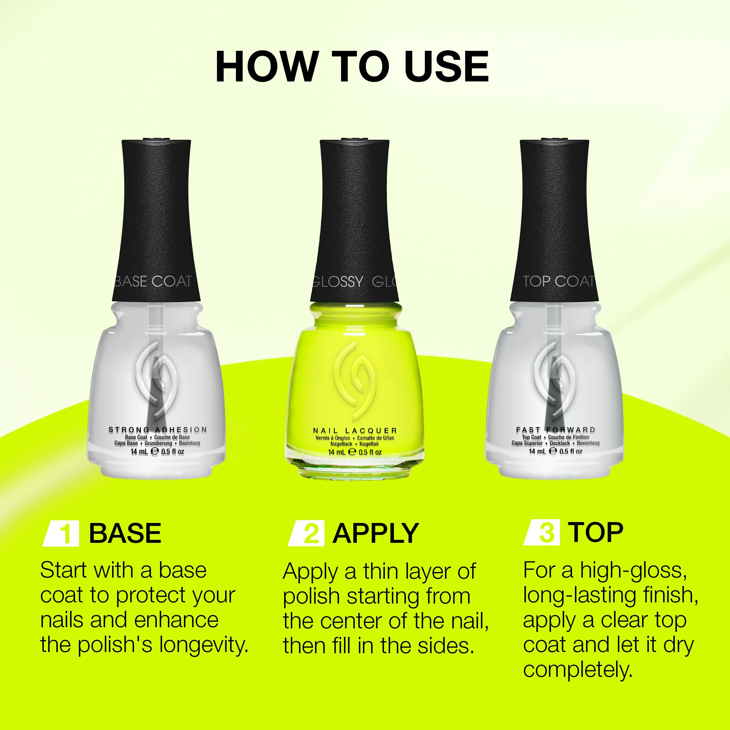 Hand applying China Glaze Tropic Like It's Hot demonstrating easy brush control and even coats