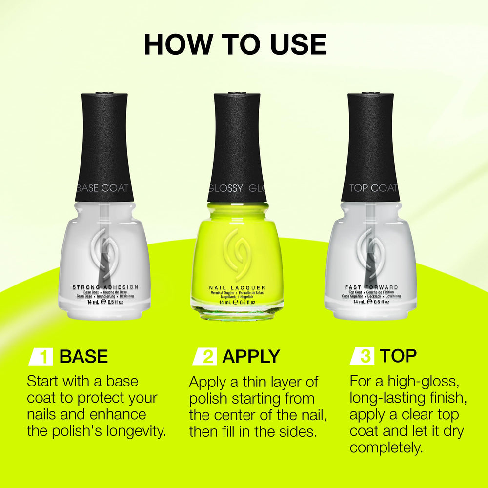 Hand applying China Glaze Tropic Like It's Hot demonstrating easy brush control and even coats