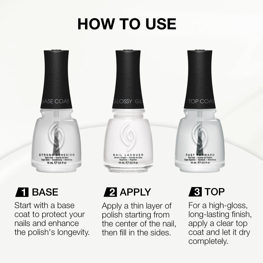 China Glaze 0.5 fl oz bottle next to a coin for scale, showing convenient size