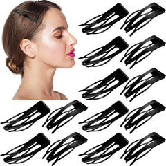 Chinco front pack of 24 black metal snap hair clips showing value and variety