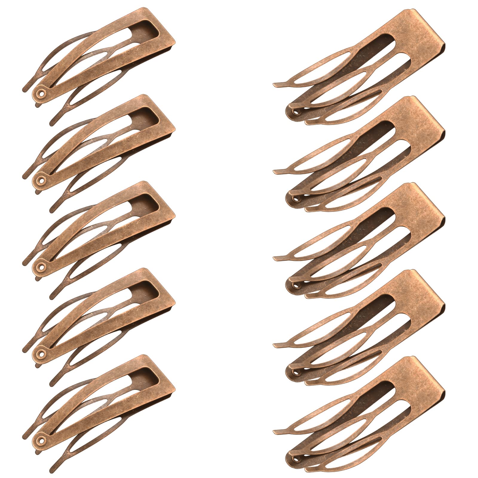 Chinco front view of red ancient bronze clip showing smooth finish and classic look