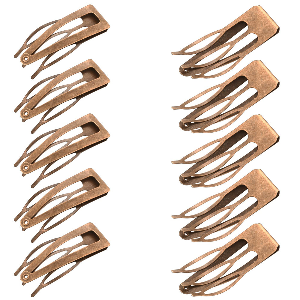 Chinco front view of red ancient bronze clip showing smooth finish and classic look