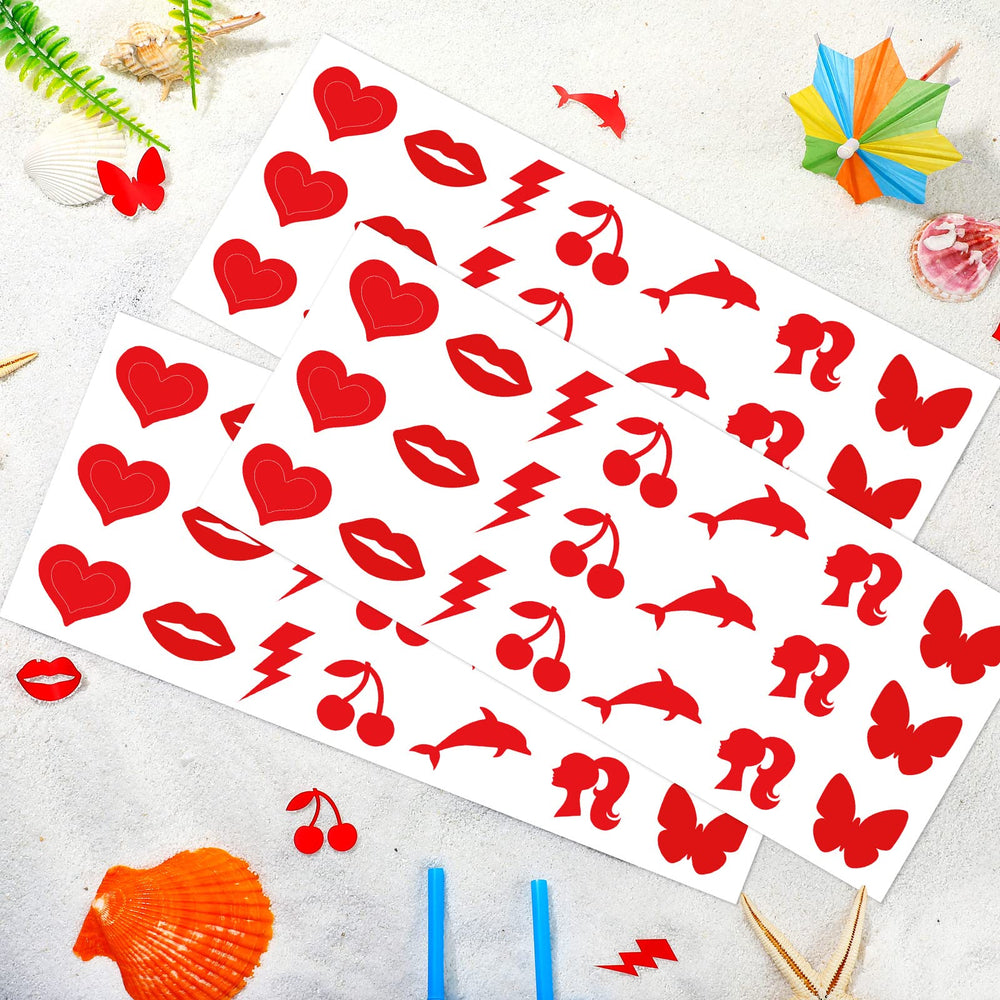 Chinco stickers in sunbed setting demonstrating quick, temporary body art
