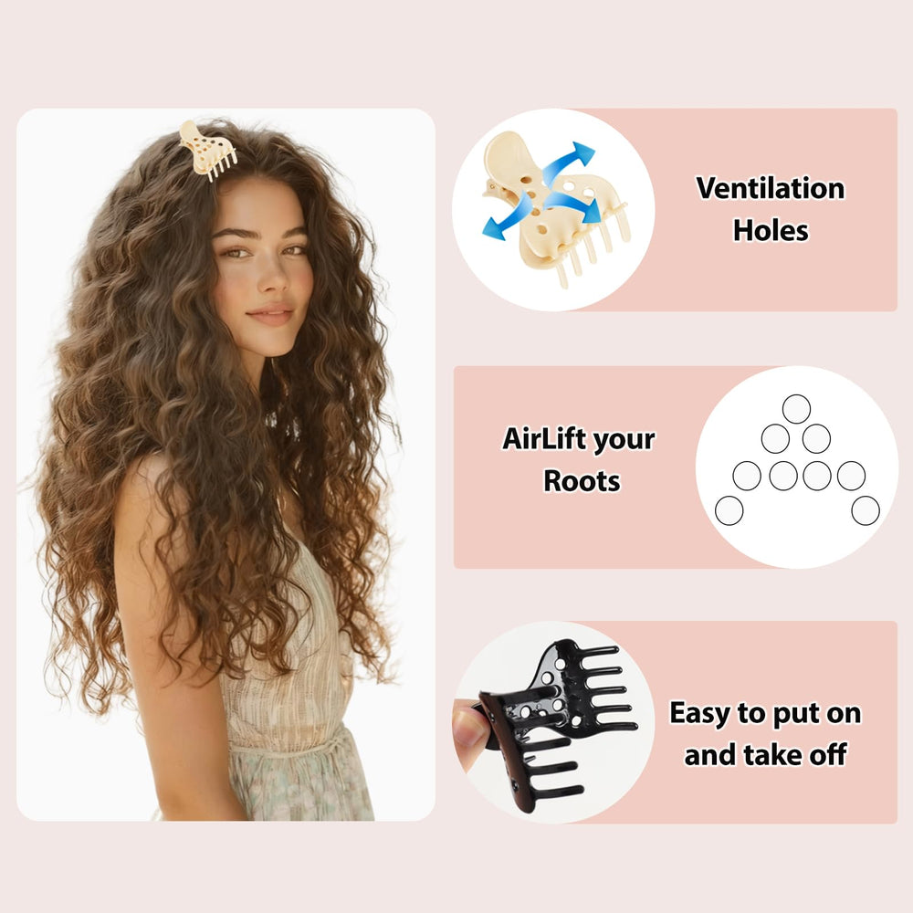Chiplesier six colors of clips arranged flat, versatile color options for discreet styling
