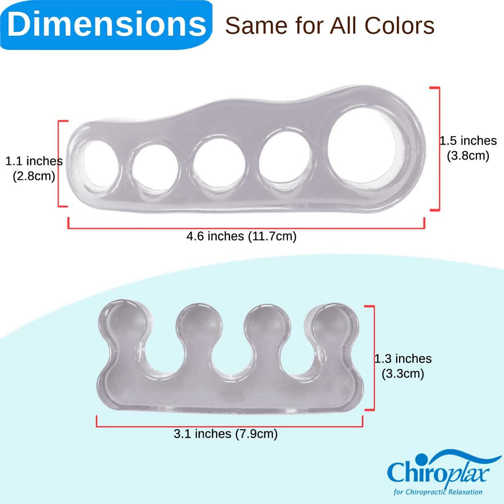 Chiroplax next to a hand for scale illustrating one-size-fits-most fit and portability