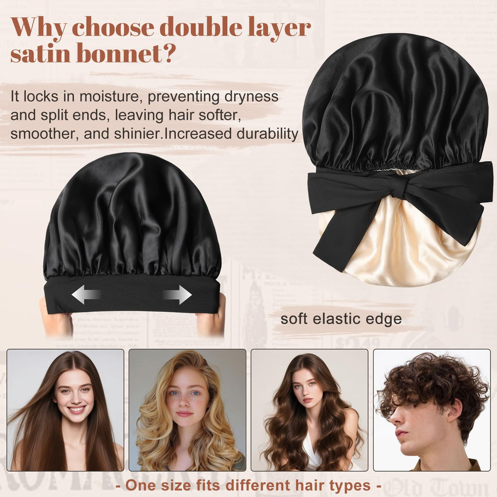 CHLINS bonnet on curly hair preserves curls and reduces frizz
