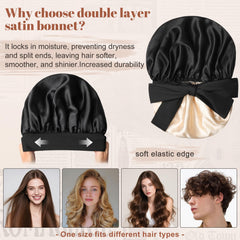 CHLINS bonnet on curly hair preserves curls and reduces frizz