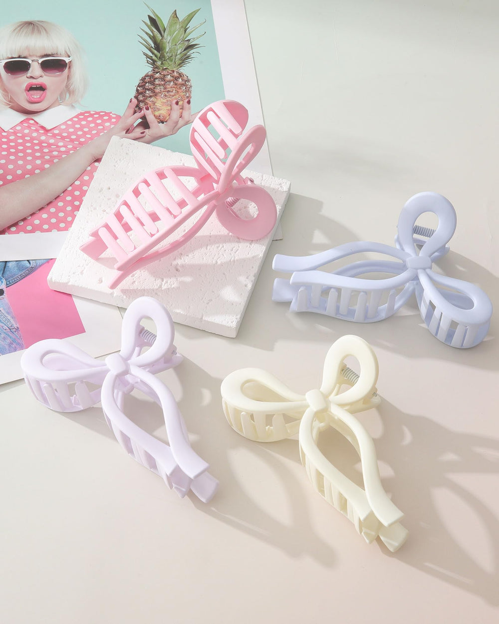CHLINS four clips laid flat showing all matte colors for outfit matching