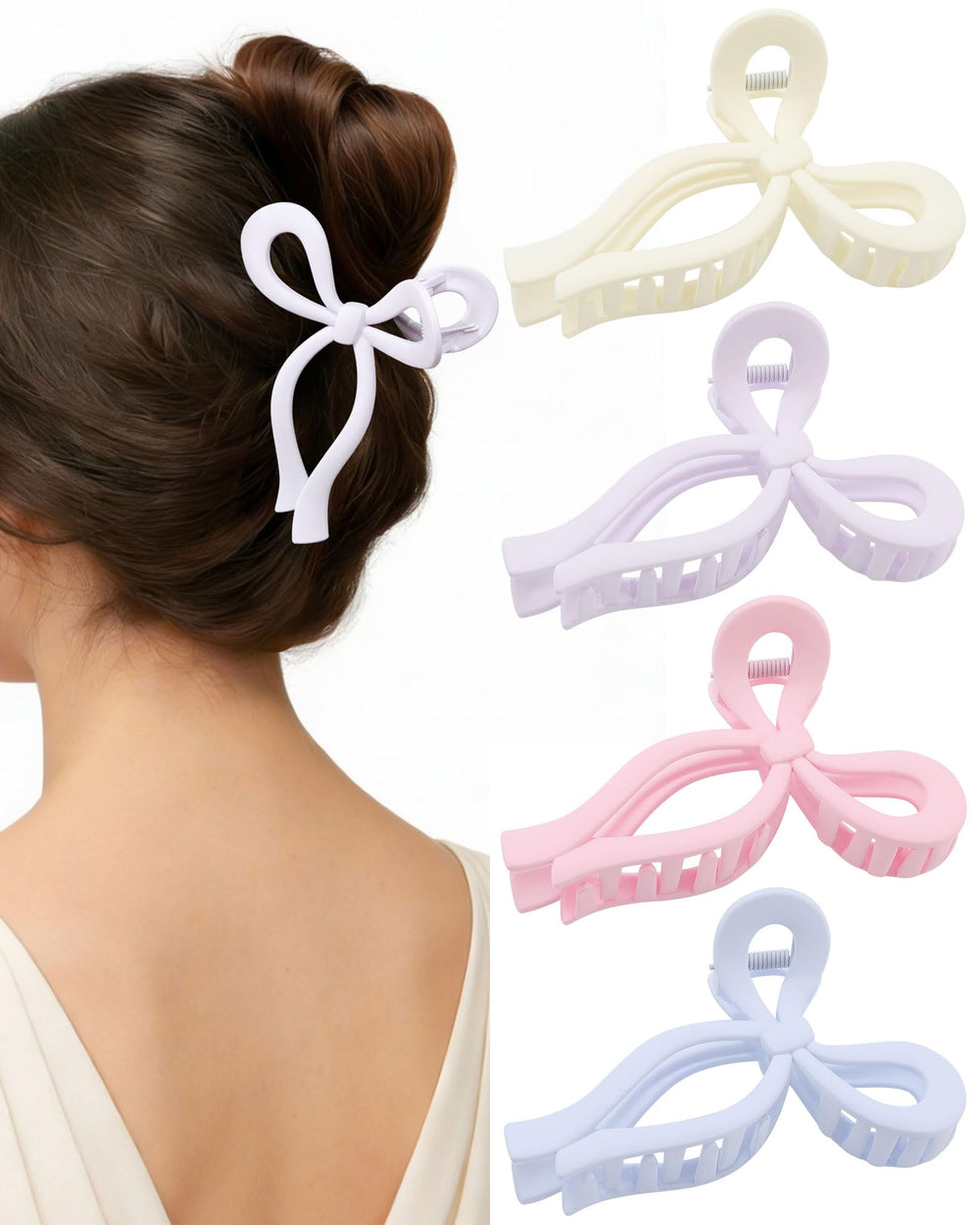 CHLINS pack front view showing four bow clips and color variety for styling