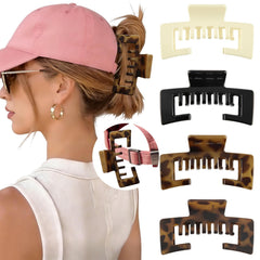 CHLINS front view of hat-friendly claw clip shows compact shape and secure hold