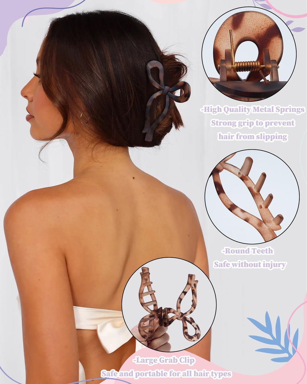 CHLINS clip securing thick hair demonstrating firm nonslip grip