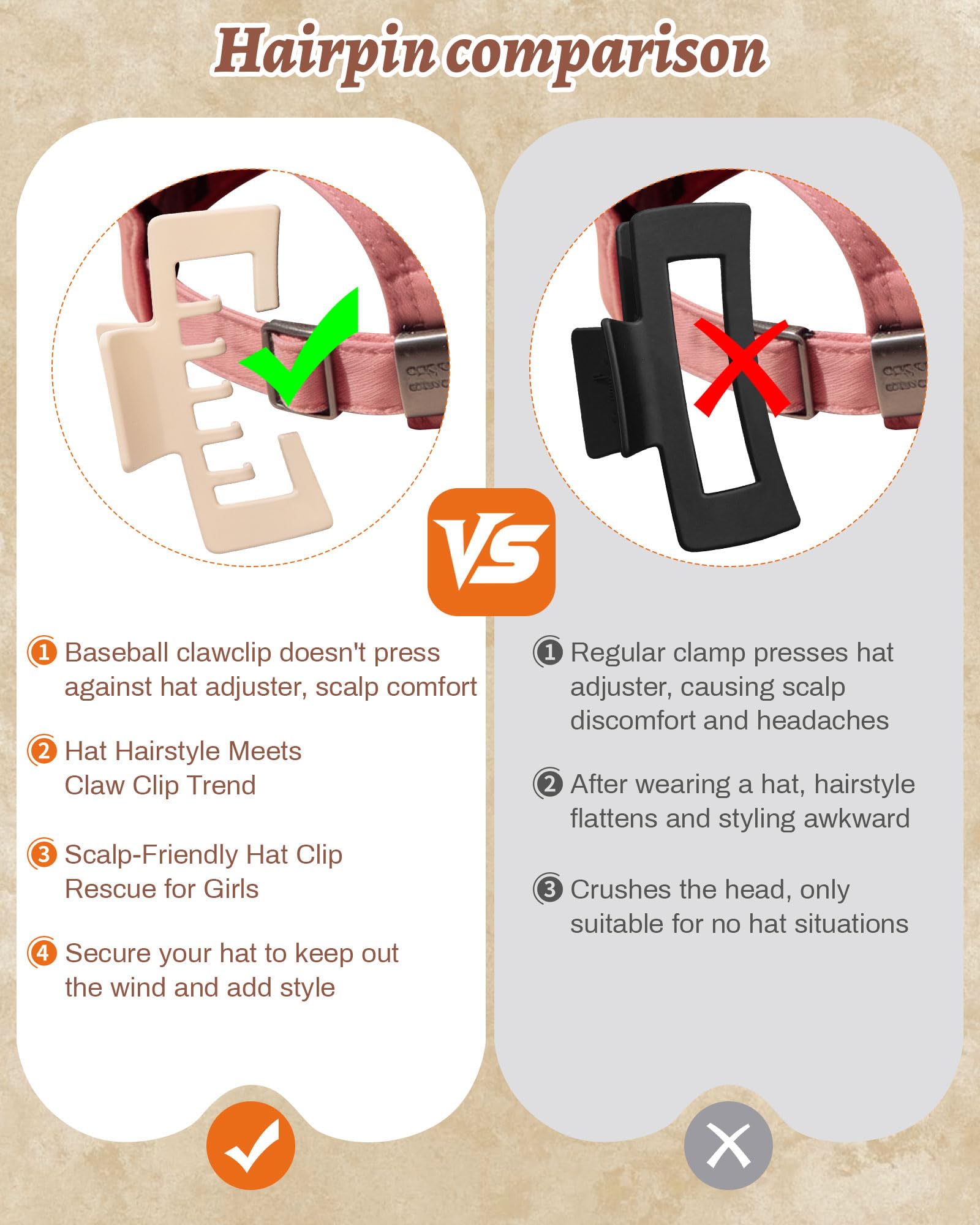 CHLINS clip attached to a baseball cap showing compatibility and comfortable fit