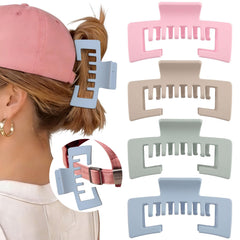 CHLINS front view of 4-pack claw clips showing color options and packaging benefit convenience