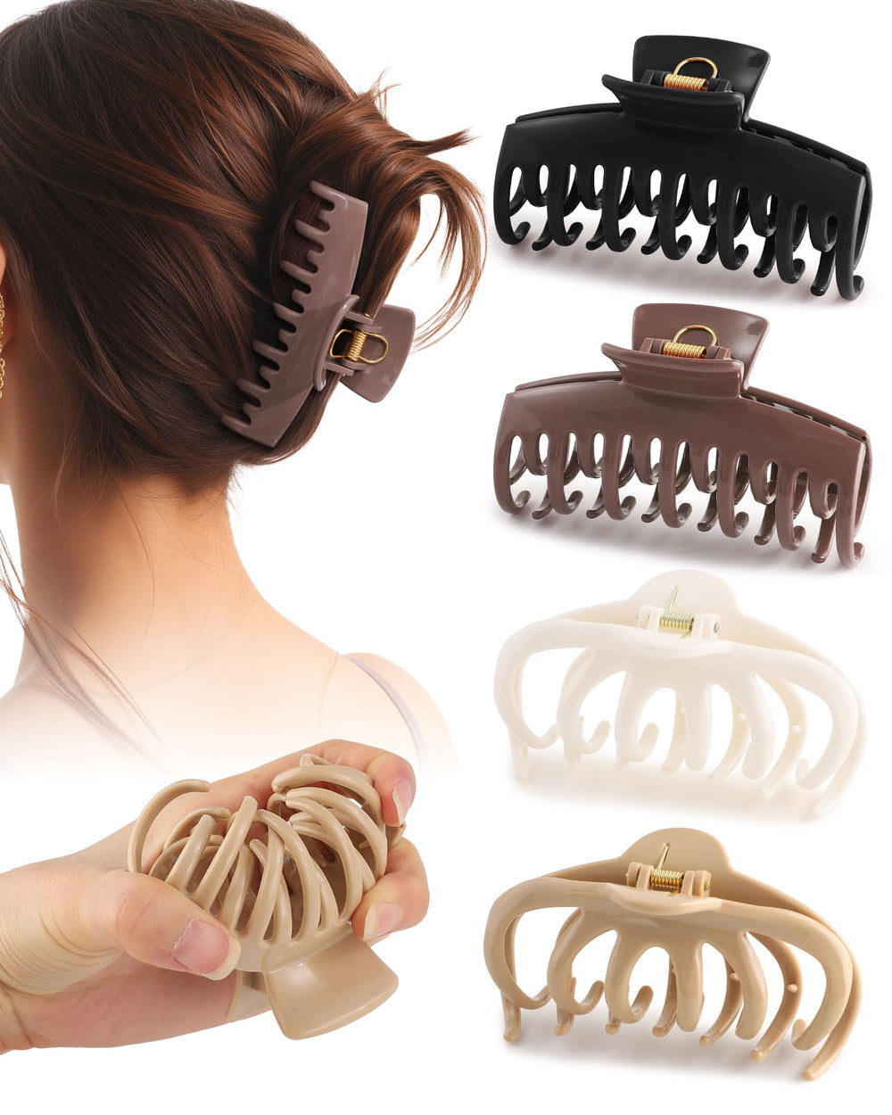 CHLINS front view of four silicone clips showing sleek design and gentle hold