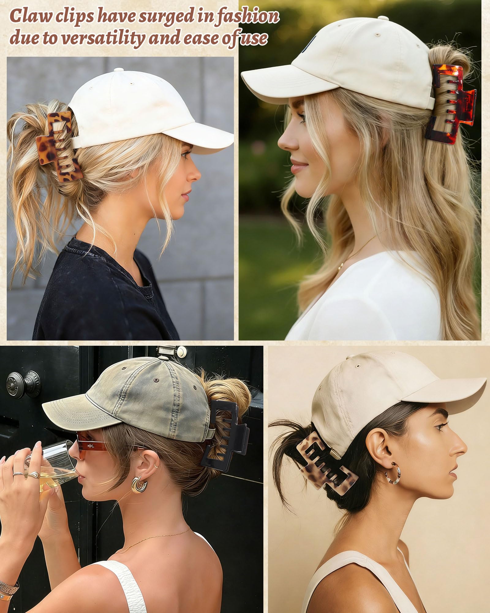 CHLINS messy bun secured under trucker hat showing styled look and stability benefit