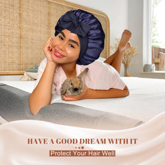 CHLINS bonnet covering high ponytail demonstrating room for buns and braids