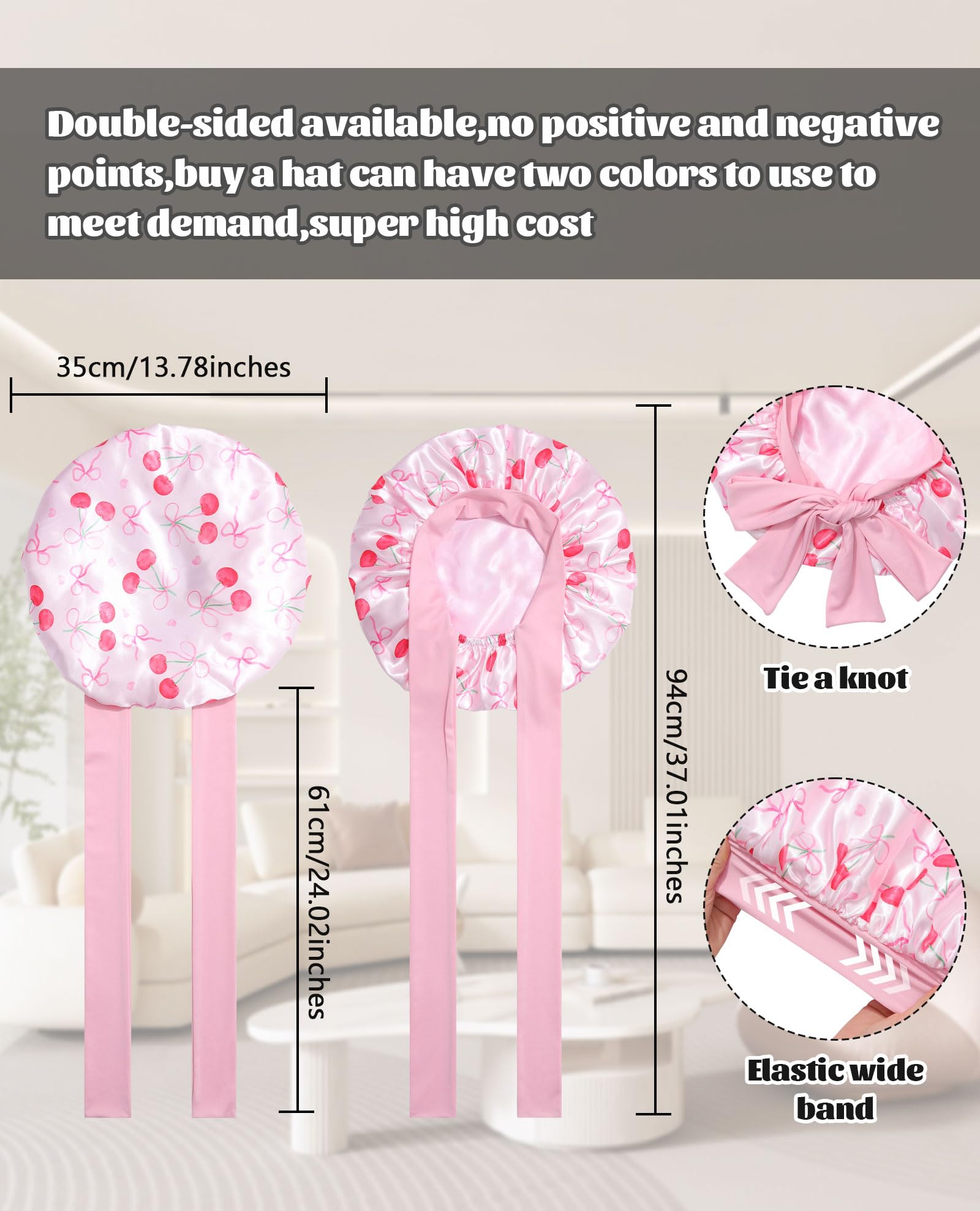 CHLINS detail of double-layer satin fabric offering extra hair protection