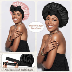 CHLINS bonnet wide elastic band close-up for adjustable all-night hold