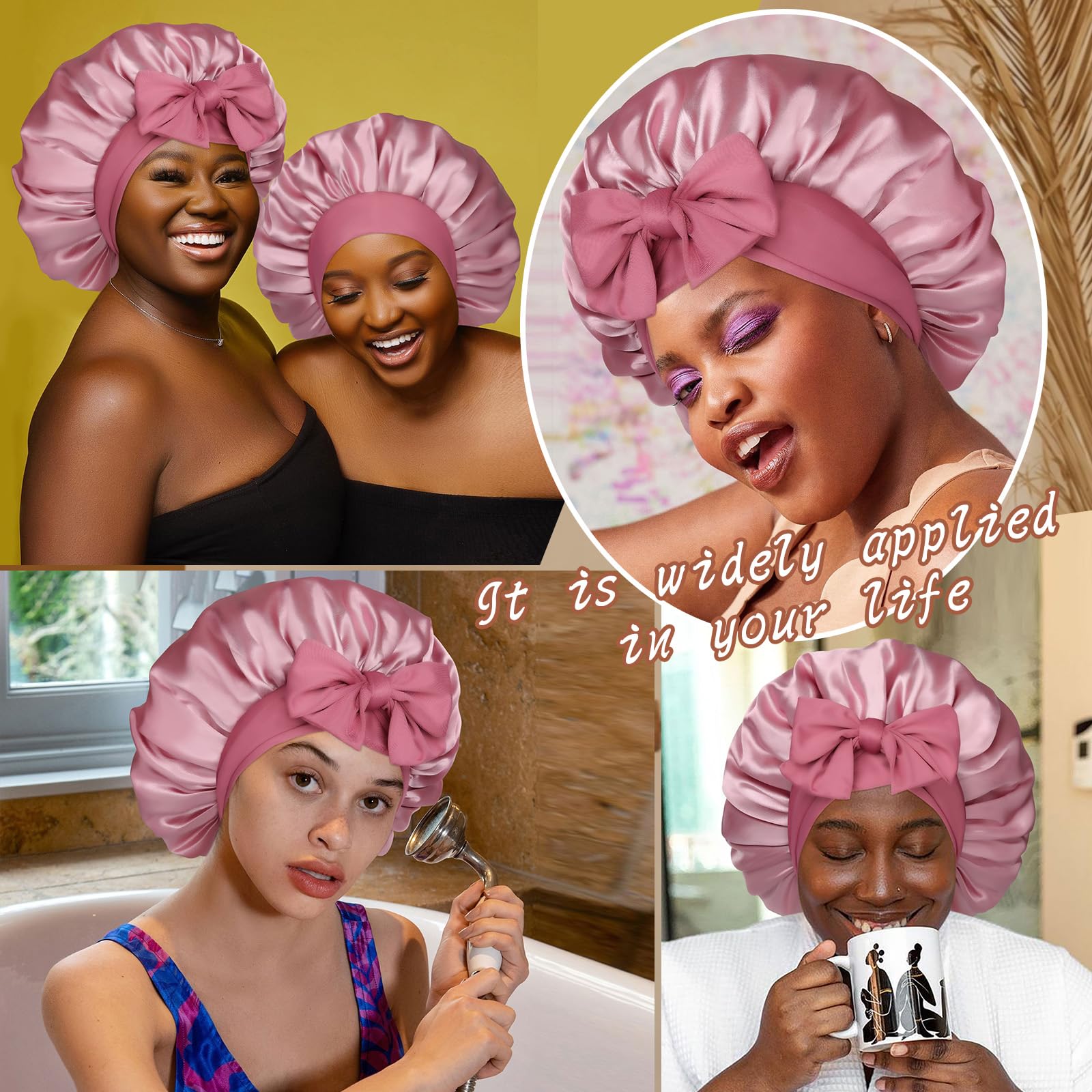 CHLINS bonnet on vanity during skincare routine protecting hair
