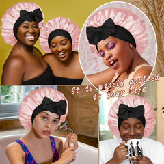 CHLINS bonnet in bedroom lifestyle scene promoting overnight hair care
