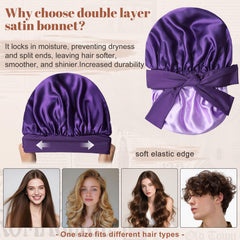 CHLINS satin bonnet reversible double-layer fabric for extra protection