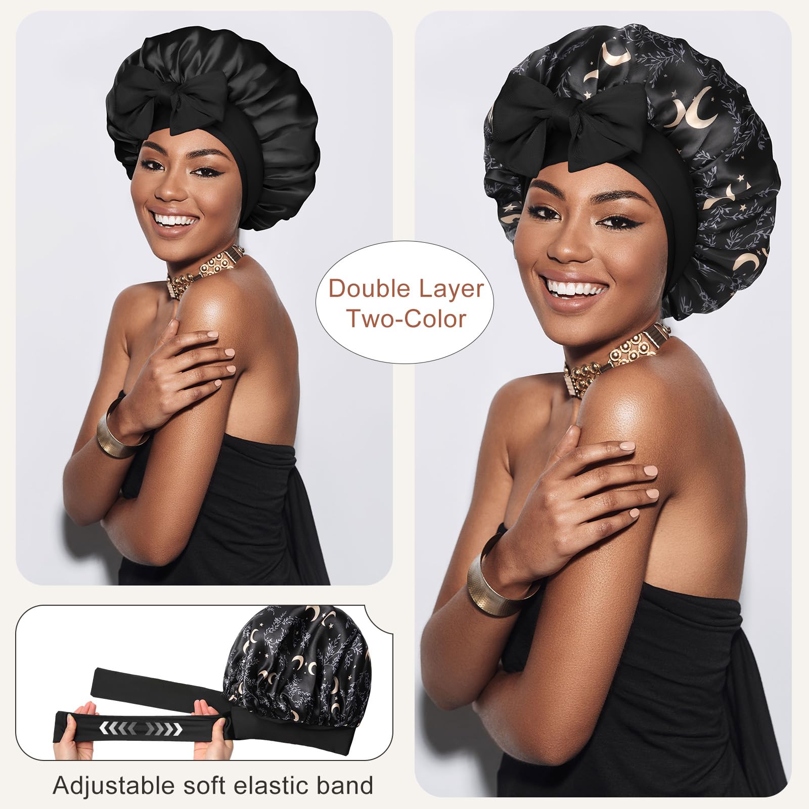 CHLINS wide elastic band detail ensuring secure fit and overnight hold benefit