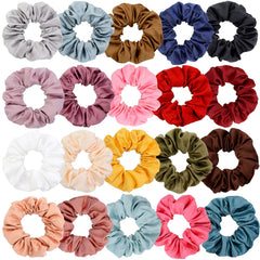 Chloven front packaging showing 20 satin scrunchies and clear benefit styling options