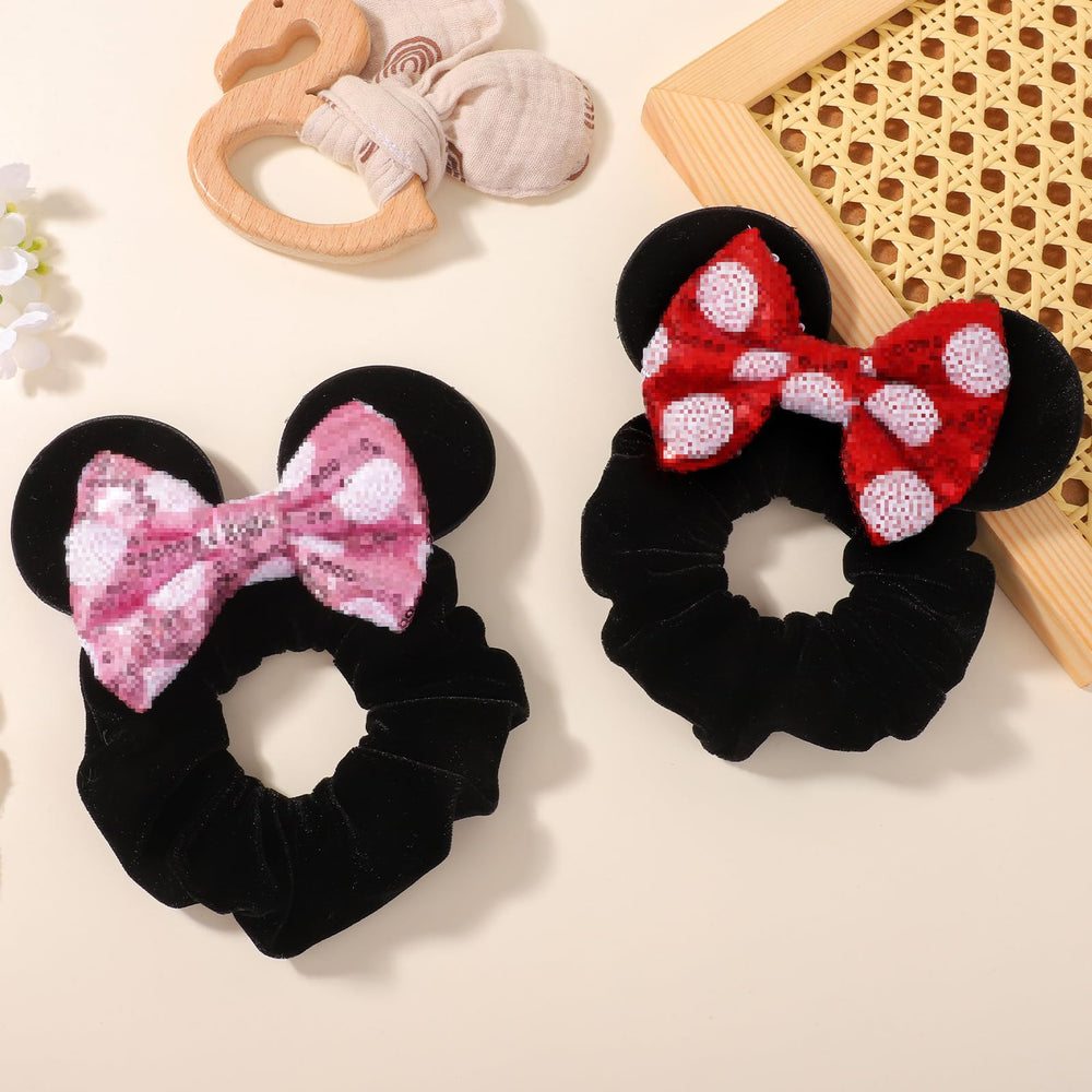 choicbaby scrunchie in ponytail demonstrating secure hold and stylish sparkle