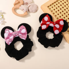 choicbaby scrunchie in ponytail demonstrating secure hold and stylish sparkle