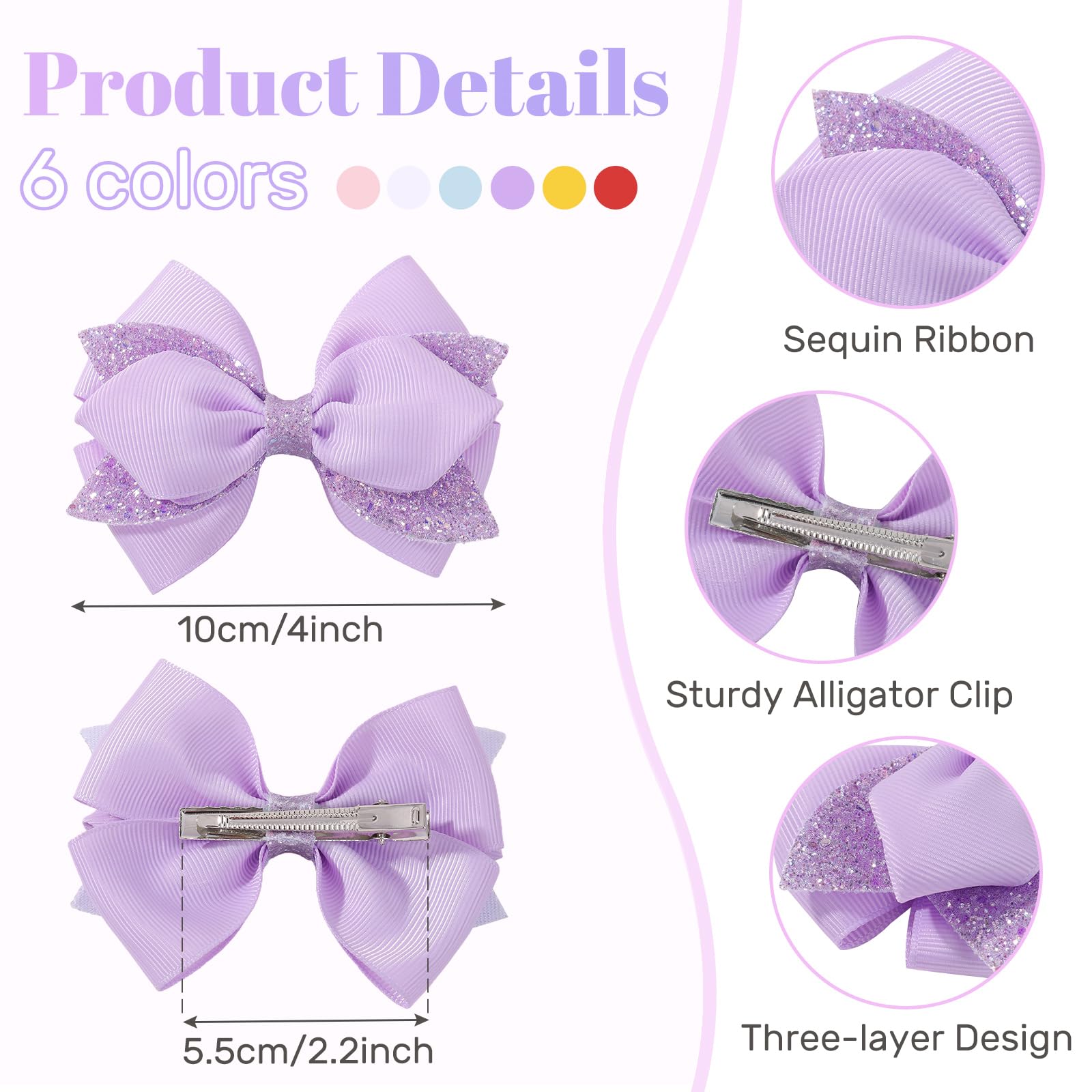 choicbaby arranged colorful bows showcasing six color options