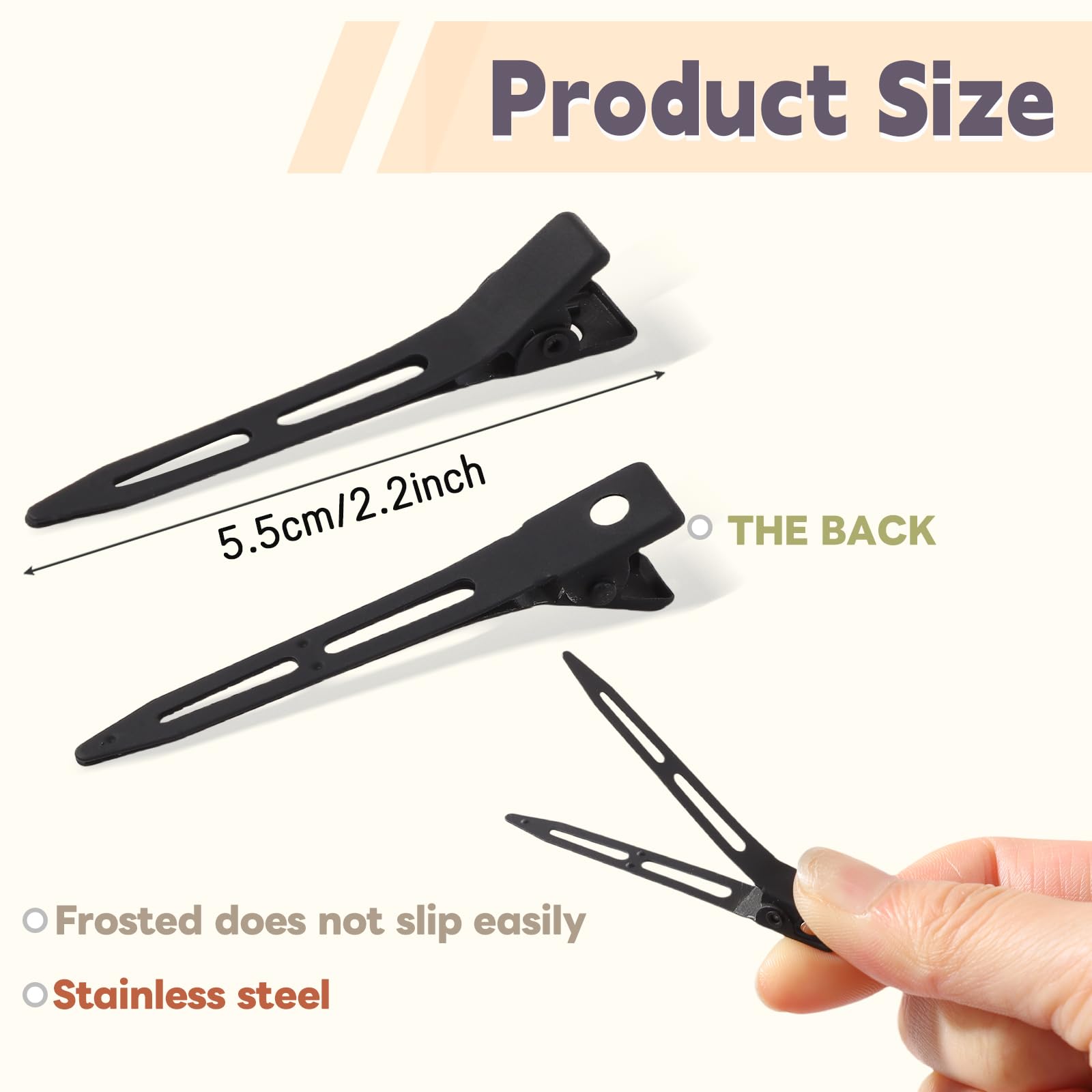choicbaby side profile of open duckbill clip demonstrating clamp action