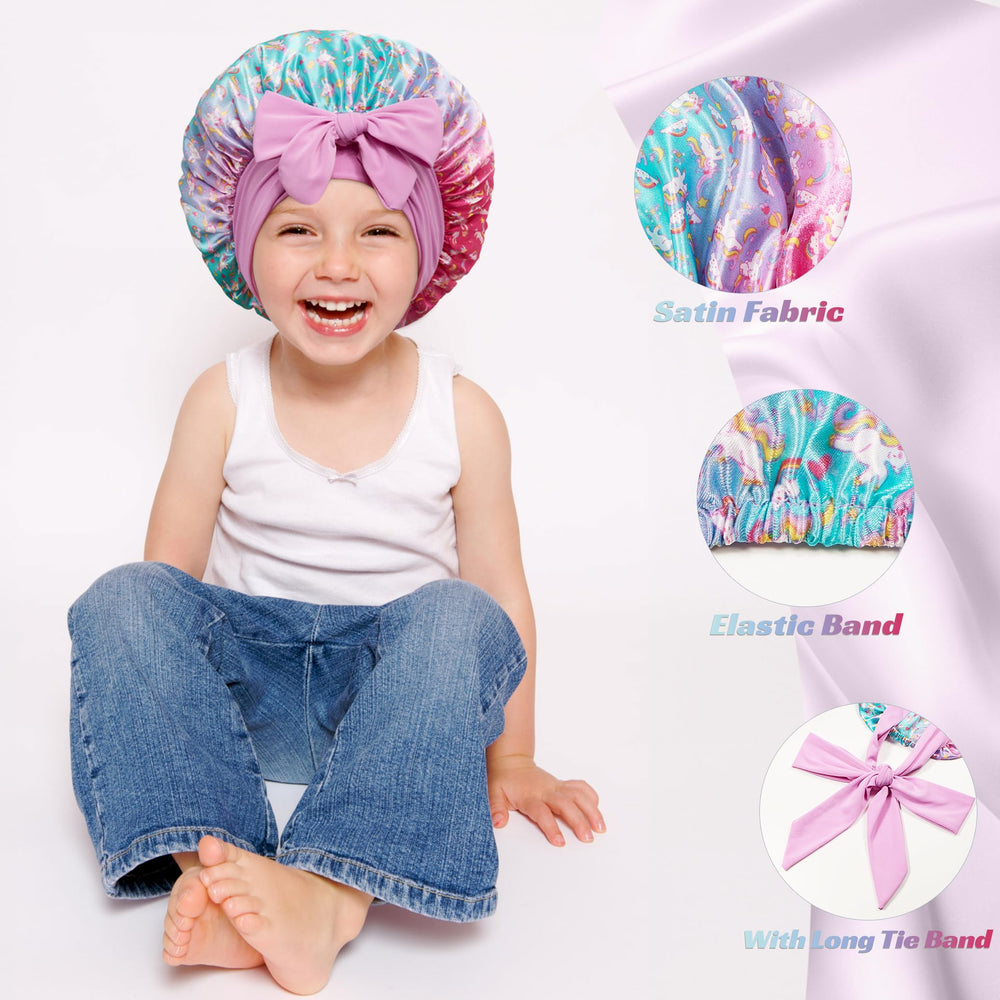 choshion bonnet on child sleeping demonstrating secure fit and preserved curls