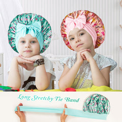 choshion bonnet beside hand for scale showing roomy fit for braids
