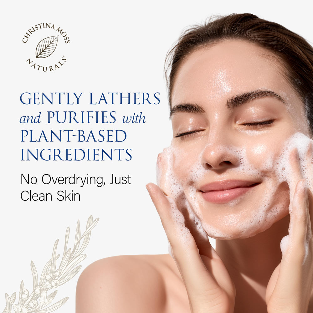 Christina Moss Naturals rosemary and aloe ingredients highlighting soothing benefits