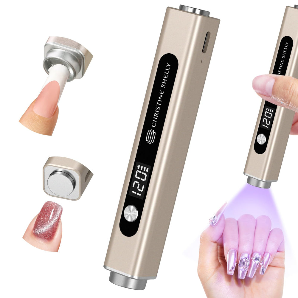 CHRISTINE SHELLY front view of the compact 3-in-1 lamp showing controls and form