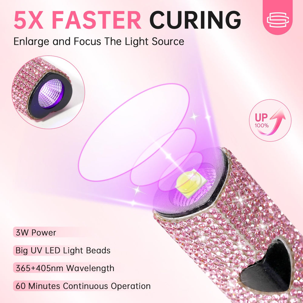 CHRISTINE SHELLY angled view with LEDs lit illustrating even light distribution for fast cures