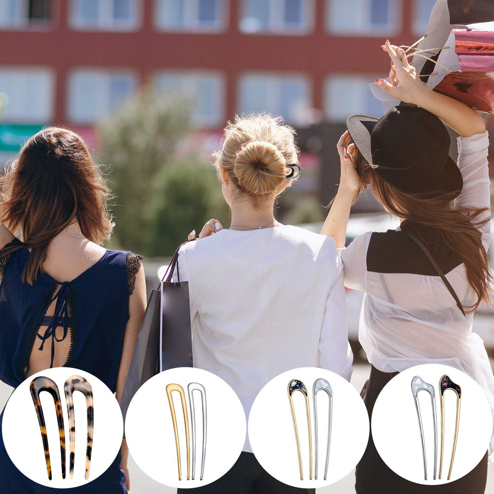 Chuangdi eight hair pins laid flat showing variety and mix-and-match styling advantage