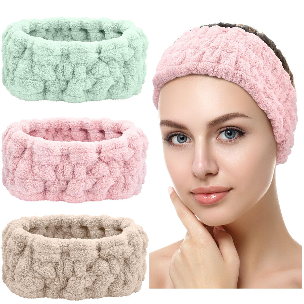 Chuangdi front view of three colored headbands showing neat packaging and convenience
