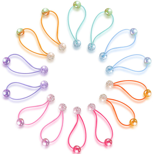 Chuangdi front packaging showing 14 colorful double-ball hair ties, convenient set