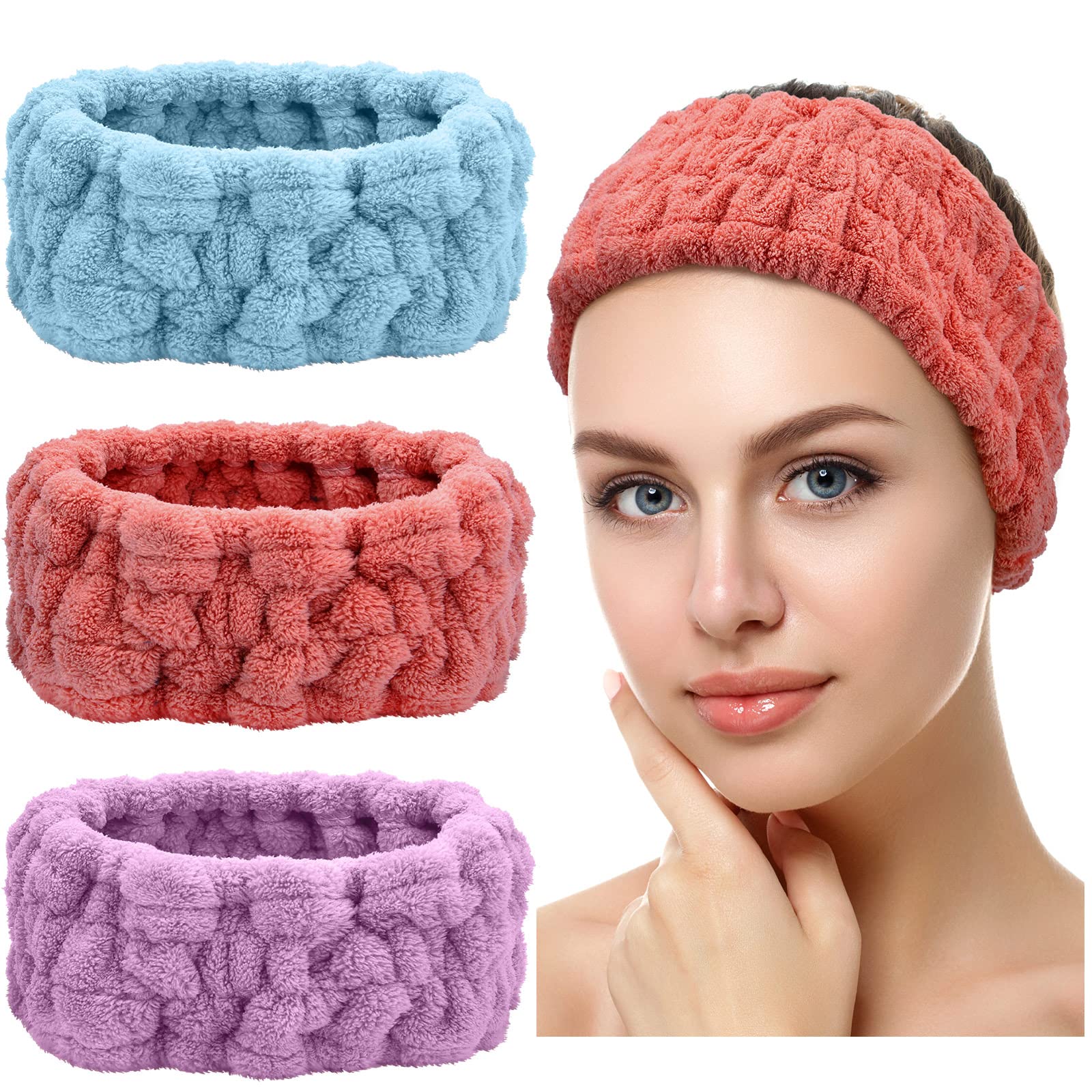 Chuangdi front view three headbands showing colors and shape for neat hair