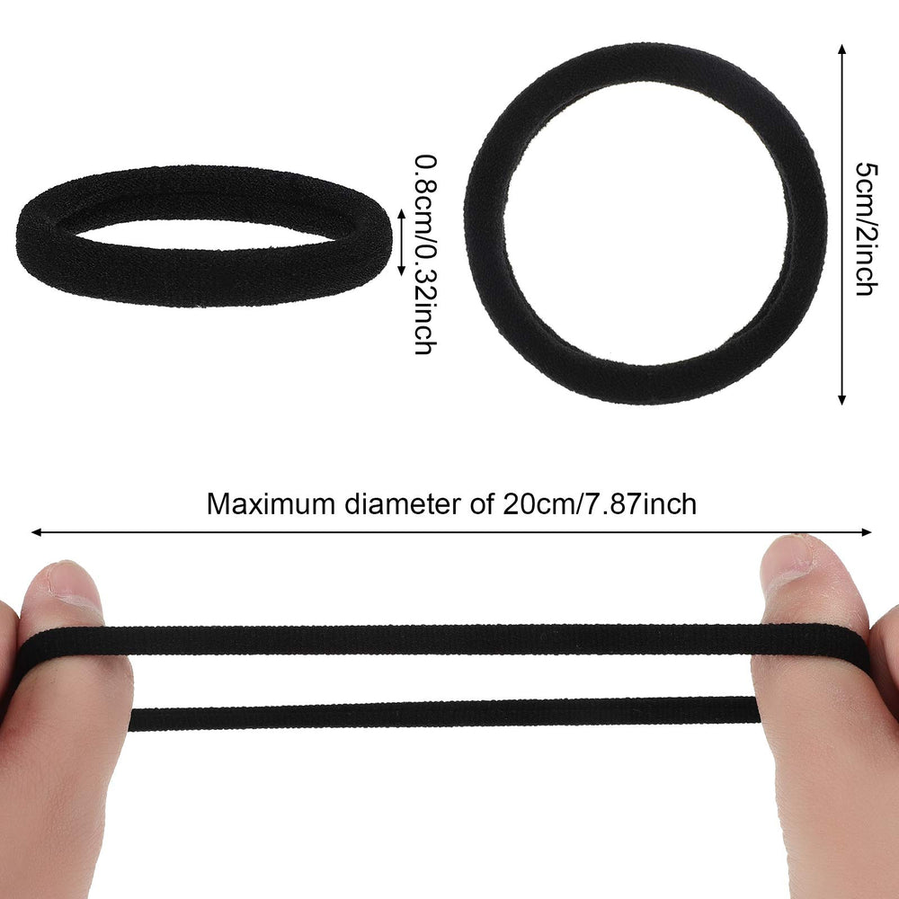 Chuangdi hair ties close-up texture showing soft cotton and gentle grip benefit: no snags