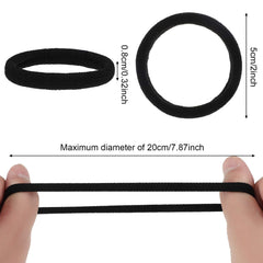 Chuangdi hair ties close-up texture showing soft cotton and gentle grip benefit: no snags