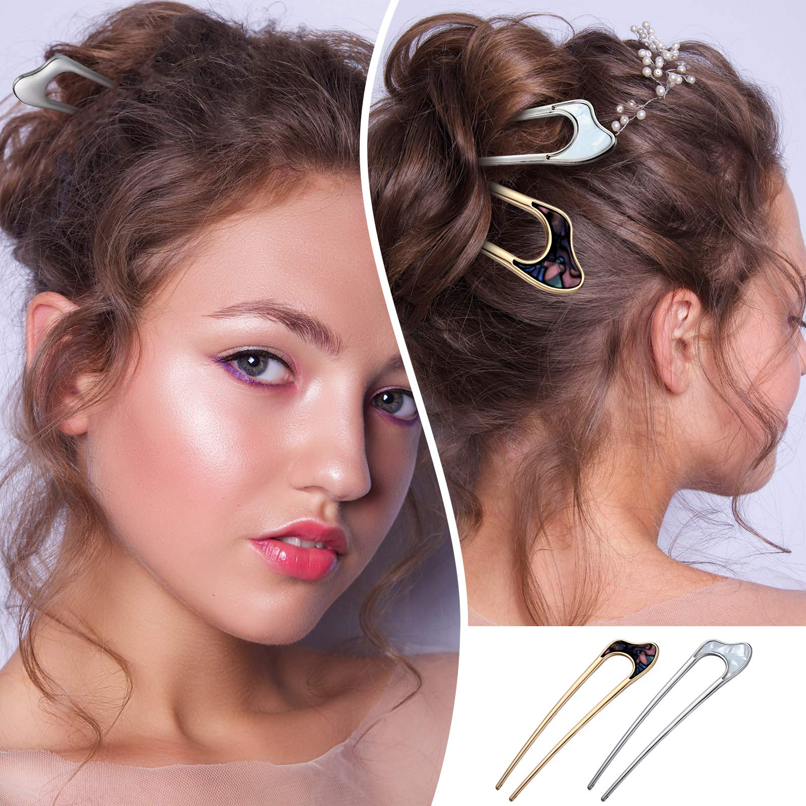 Chuangdi hair pin holding a low bun in place demonstrating secure comfortable wear