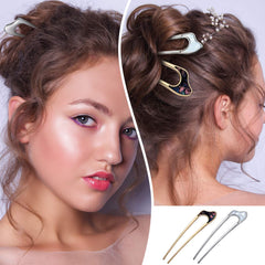 Chuangdi hair pin holding a low bun in place demonstrating secure comfortable wear