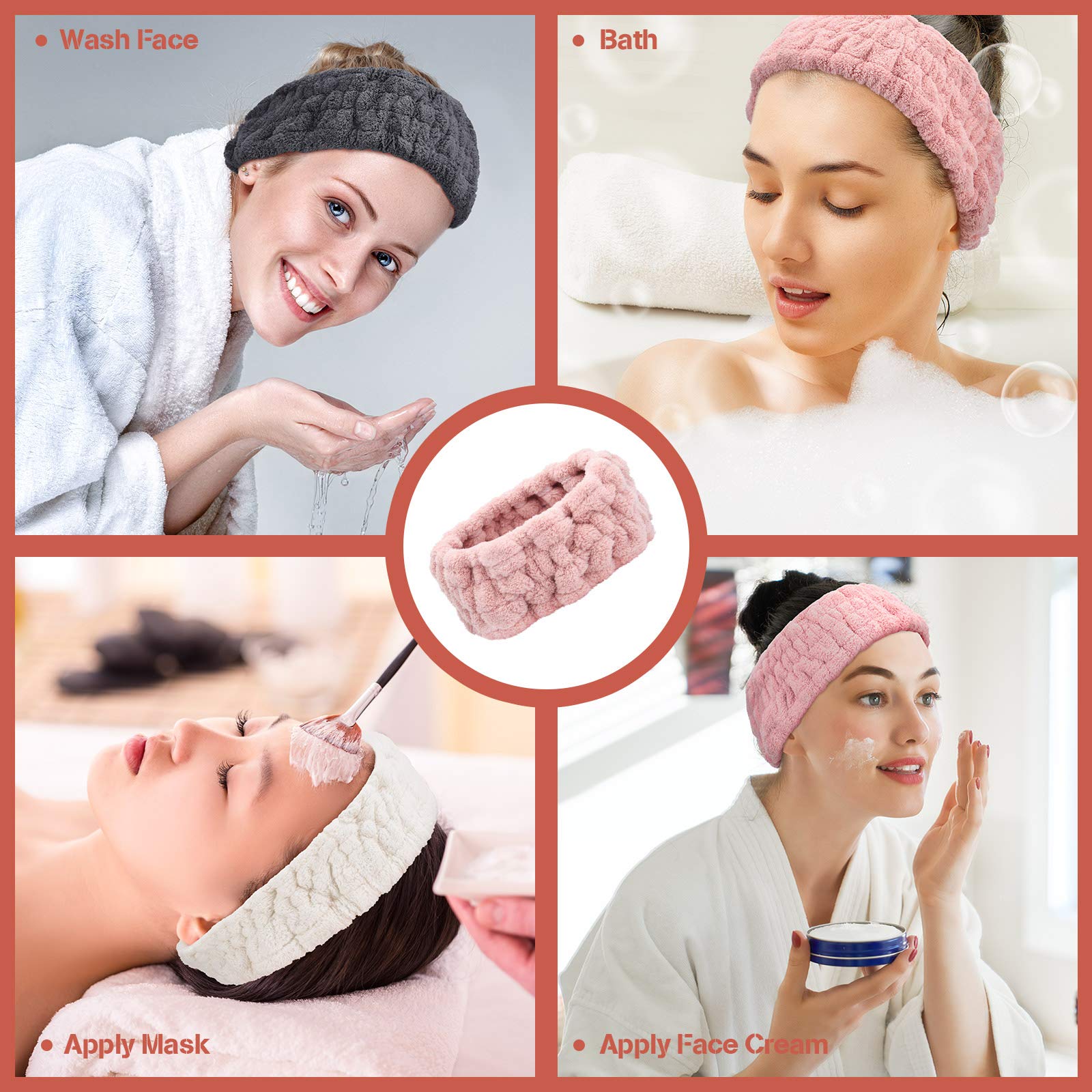 Chuangdi headband in bathroom spa setting conveys relaxing, tidy routine