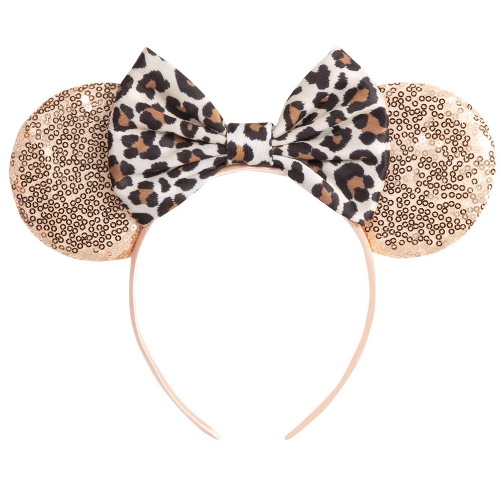 CHuangQi front view mouse ears headband showing shiny bow — eye-catching party styling