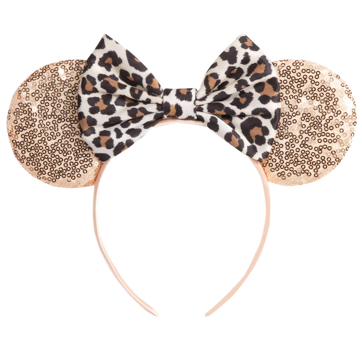 CHuangQi front view mouse ears headband showing shiny bow — eye-catching party styling